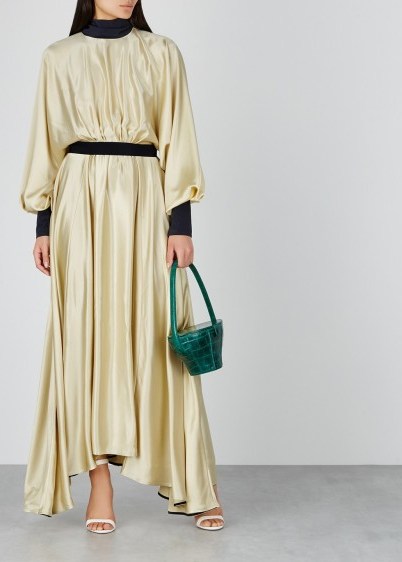 ROKSANDA Samia pale yellow silk dress ~ feminine design ~ fluid silky fabric - flipped