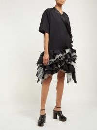 JUNYA WATANABE Ruffled tulle-tiered wool dress | Matches Fashion
