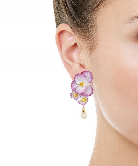 JENNIFER BEHR Sadira Floral Drop Earrings | bold flower jewellery