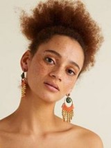 Oliver Bonas Safari Crochet Loop & Tassel Drop Earrings / boho jewellery