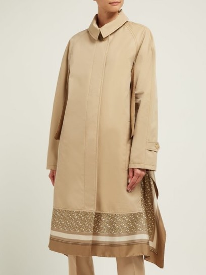 BURBERRY Silk-trimmed cotton-gabardine car coat in honey-brown
