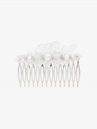 Simone Rocha Crystal And Pearl Comb / floral hair combs - flipped