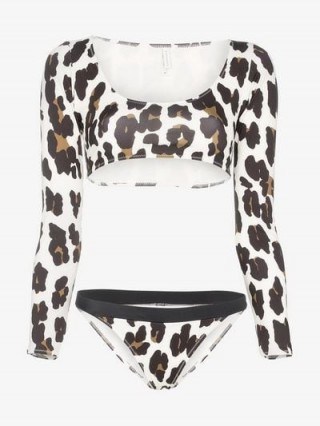 Solid & Striped Leopard Print Colette Top And Stacey Bottoms / animal printed swimwear - flipped