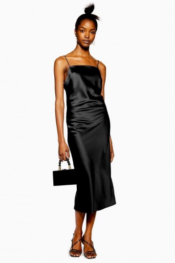 Topshop Square Neck Slip Dress in Black | LBD | thin strap dresses