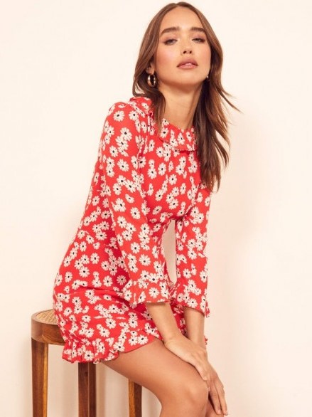 Reformation Stevie Dress in Oopsie Daisy | retro floral print fashion - flipped