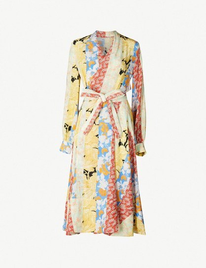 STINE GOYA Reflection printed silk-crepe de chine midi wrap dress in floral wallpaper - flipped