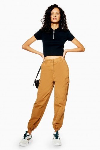 TOPSHOP Stone Cuffed Utility Trousers - flipped