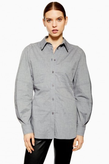 Topshop Boutique Structured Shirt in Grey