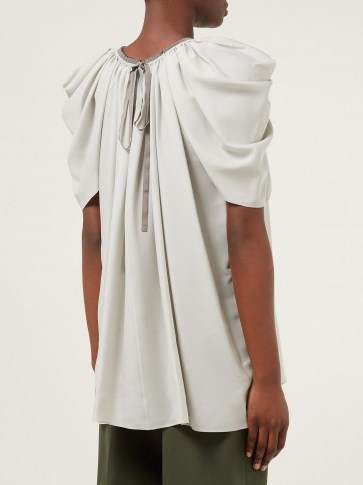 THE ROW Taya silk-georgette blouse in grey - flipped