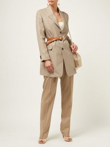 GIULIVA HERITAGE COLLECTION The Karen single-breasted checked linen blazer / chic longline jacket - flipped