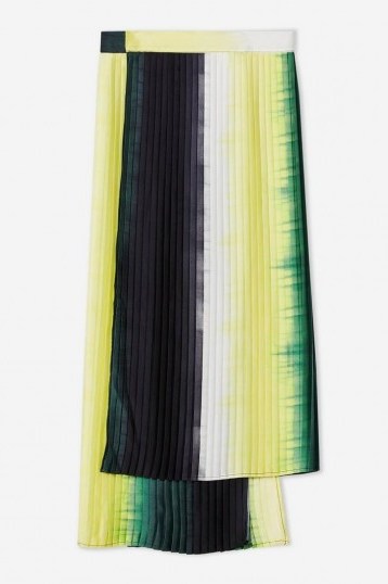 TOPSHOP Tie Dye Pleated Skirt By Boutique / asymmetric hemline - flipped