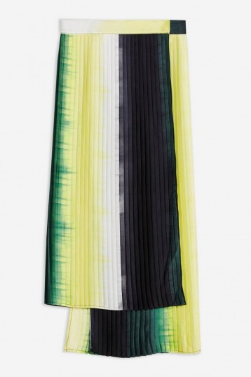 TOPSHOP Tie Dye Pleated Skirt By Boutique / asymmetric hemline
