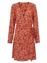 Oliver Bonas Tiger Print Orange Wrap Dress / classic wrap dresses