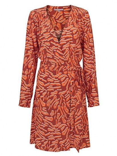 Oliver Bonas Tiger Print Orange Wrap Dress / classic wrap dresses