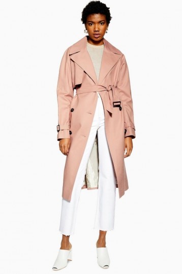 Topshop Trench Coat in Peach | belted spring coats
