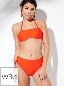 V by Very Bandeau Bikini Top | Very.co.uk – bright orange - flipped