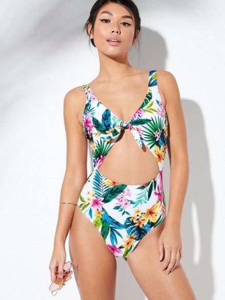 V by Very Tie Cut Out Swimsuit | Very.co.uk - flipped