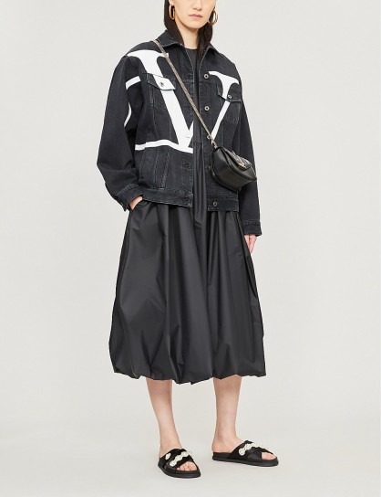 Women’s designer casual jackets ~ VALENTINO Go Logo oversized denim jacket in black