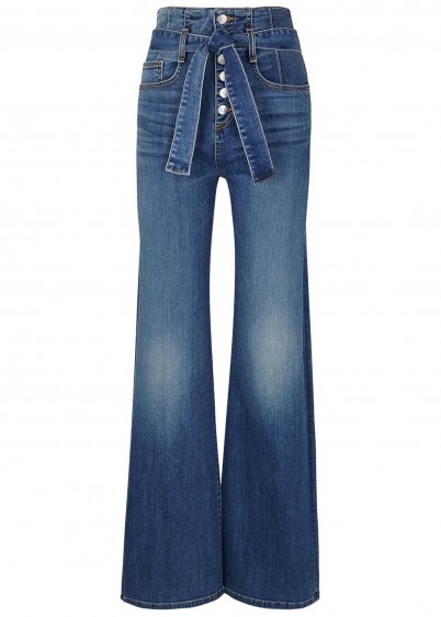 VERONICA BEARD Rosanna blue denim jeans ~ front button / high tie waist