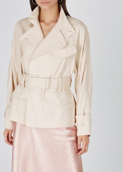 VINCE Blush twill jacket ~ luxe trench jackets - flipped