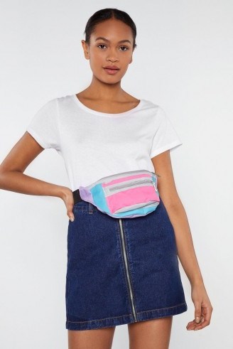 NASTY GAL In Your Primary Colorblock Fanny Pack in Pink - flipped