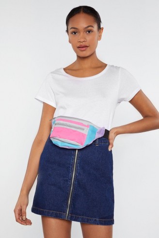 NASTY GAL In Your Primary Colorblock Fanny Pack in Pink