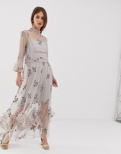We Are Kindred Maryjane detail hem maxi dress in lilac mist | feminine occasion dresses - flipped