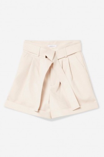 Topshop White Leather Look Oversized Shorts | tie waist short - flipped