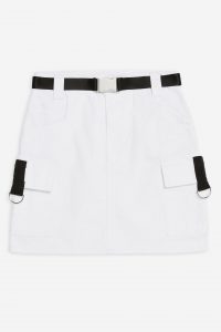 Topshop White Silver Clip Denim Skirt | casual mini skirts