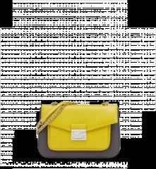 Fendi BE BAGUETTE shoulder bag Bicolor citrus yellow and asphalt grey. Designer bags / womens accessories. - flipped