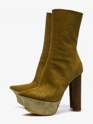 Y/Project Green 140 Pointed Toe Platform Boots / statement platforms - flipped