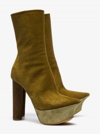 Y/Project Green 140 Pointed Toe Platform Boots / statement platforms