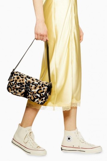 Topshop Zambia Leopard Flap Shoulder Bag | animal print bags - flipped