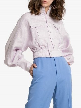 Zimmermann Ninety-Six Blouson Sleeve Jacket in lilac / pastel balloon sleeved jackets - flipped