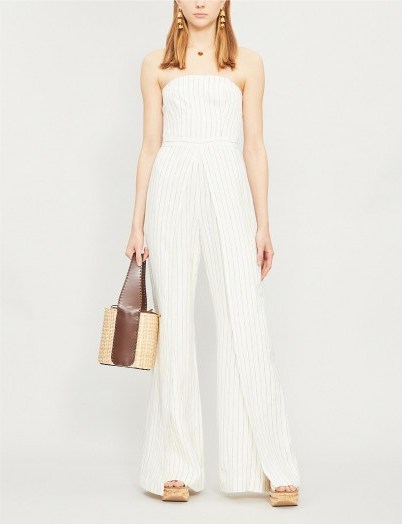 ALEXIS Charlize striped linen jumpsuit in white pinstripe | 70s summer vibe - flipped