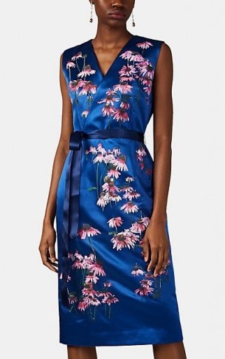 ALICE ARCHER Iola Floral-Embroidered Satin Dress - flipped