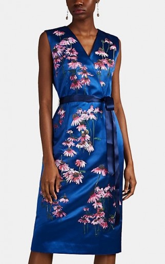 ALICE ARCHER Iola Floral-Embroidered Satin Dress