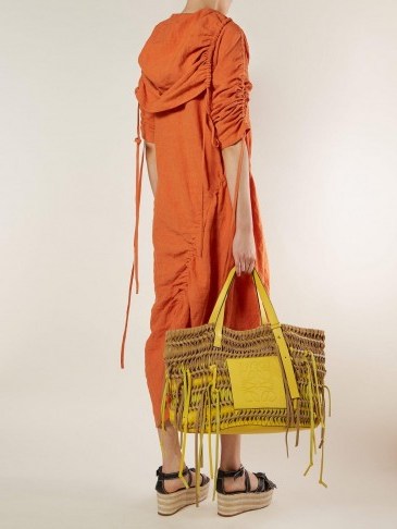 LOEWE Anagram woven leather tote bag | Matches Fashion - flipped