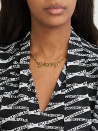 BALENCIAGA Antiqued logo necklace / designer fashion jewellery