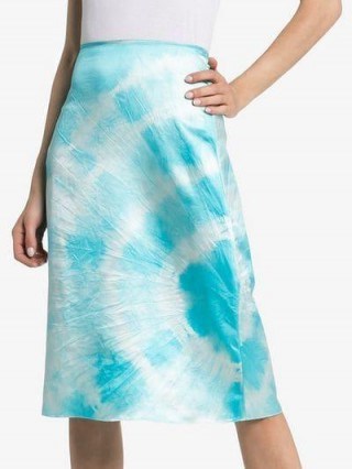 Ashley Williams Tie Dye Silk Pencil Skirt in blue and white - flipped