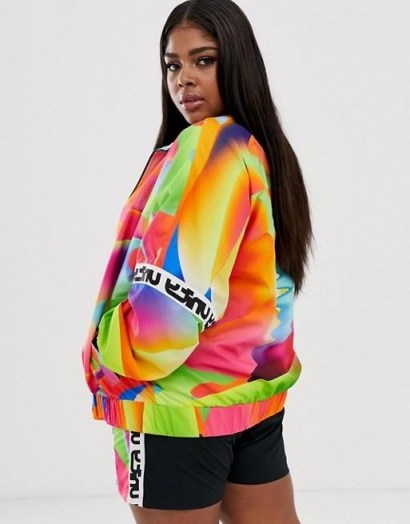ASOS DESIGN x glaad& Curve track jacket – curvy fashion – multicoloured jackets - flipped