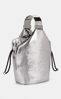 BIENEN-DAVIS The Kit Silver Metallic Leather Bracelet Bag ~ small luxe handbags