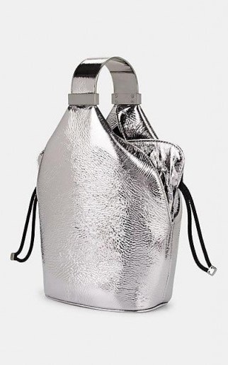 BIENEN-DAVIS The Kit Silver Metallic Leather Bracelet Bag ~ small luxe handbags - flipped