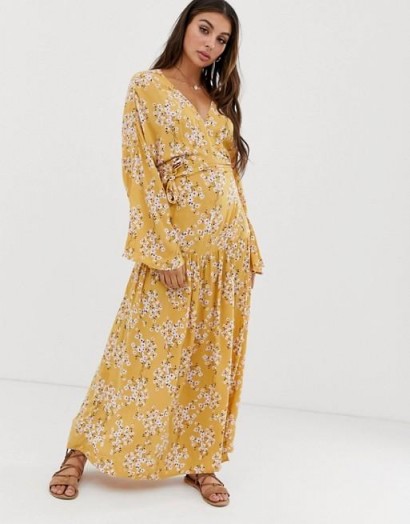 Billabong maxi beach dress in floral in yellow multi | long summer holiday dresses