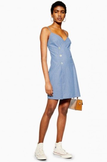 Topshop Blue Stripe Wrap Dress | lightweight denim dresses - flipped