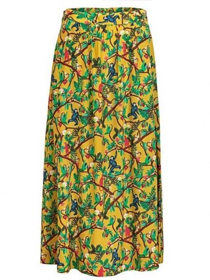 OLIVER BONAS Botanical Print Yellow Maxi Skirt - flipped