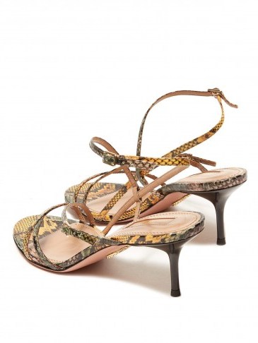 AQUAZZURA Carolyne 60 python-print leather sandals | Matches Fashion - flipped