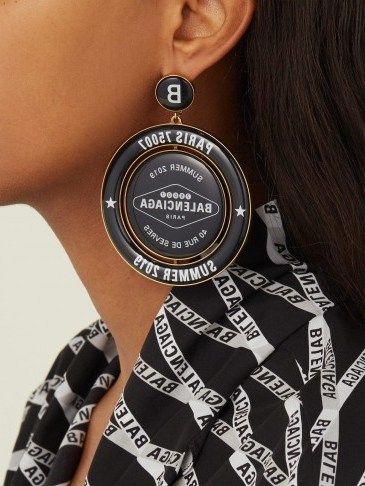 BALENCIAGA Casino logo-print drop earrings | Matches Fashion - flipped