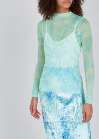 COLLINA STRADA Nova tie-dye tulle top pale turquoise / sheer tops