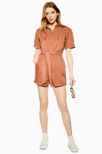TOPSHOP Coral Utility Belted Playsuit. UTILITARIAN FASHION